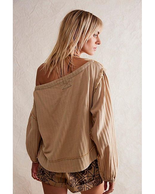 Free People Mara Top At Free People In Brown Rice, Size: Xs