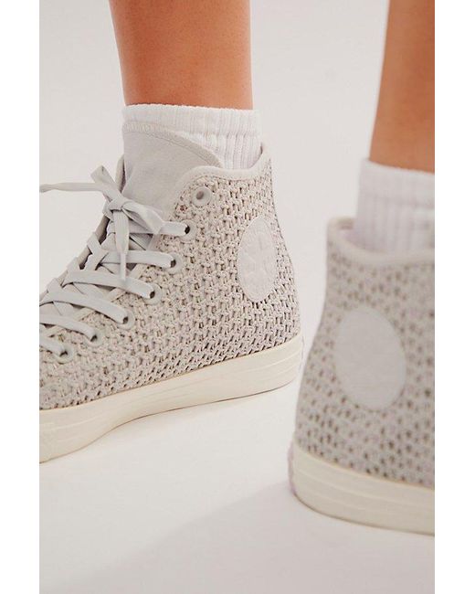 Free People Gray Chuck Taylor All Star Knit High Top Sneakers