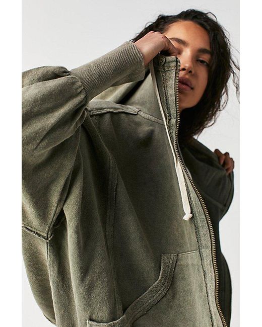 Free People Camden Hoodie At Free People In Green, Size: Large