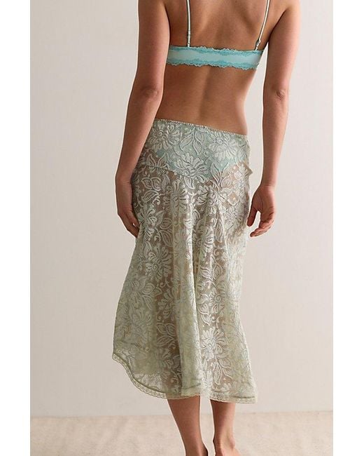 Intimately By Free People Multicolor Sheer Emotion Midi Slip Skirt By