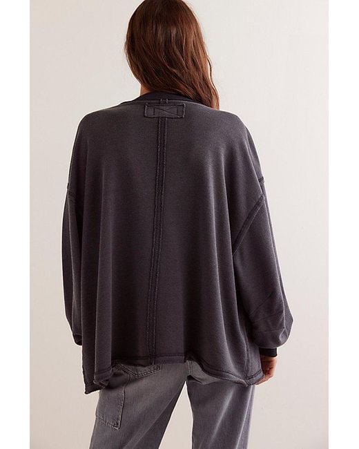 Free People Brown We The Free Venice V-Neck Sweatshirt