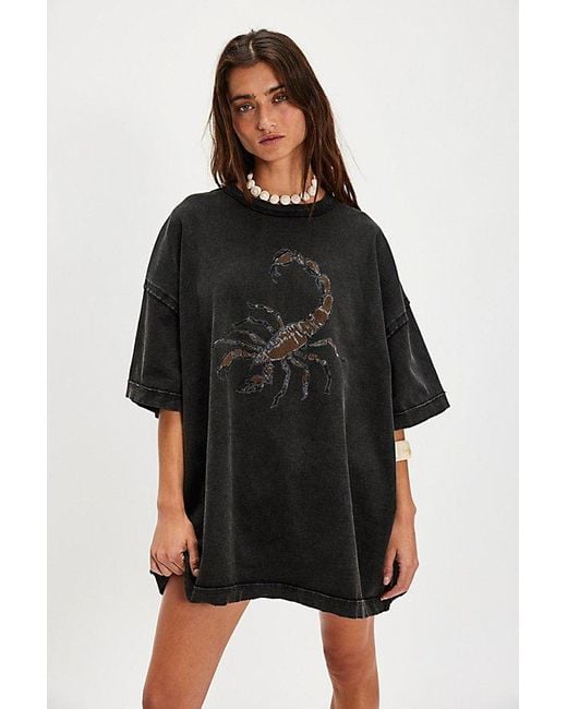 Free People Black Farm Foes Tee