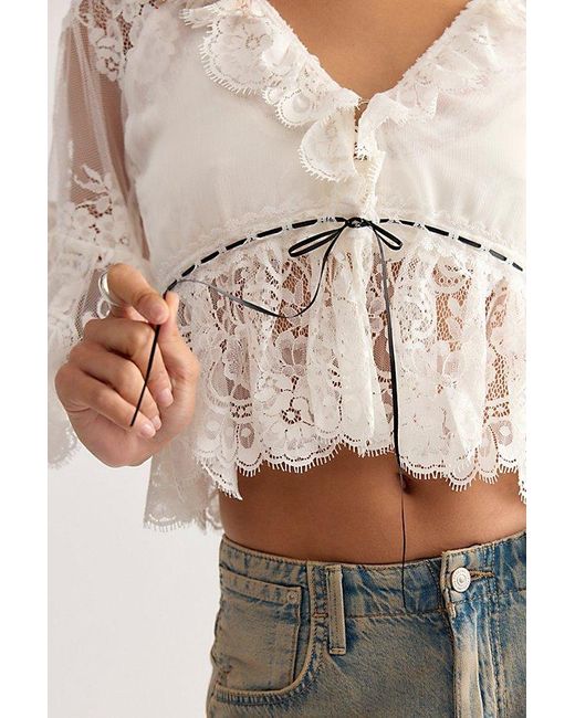 Jen's Pirate Booty Multicolor Star Anise Lace Blouse