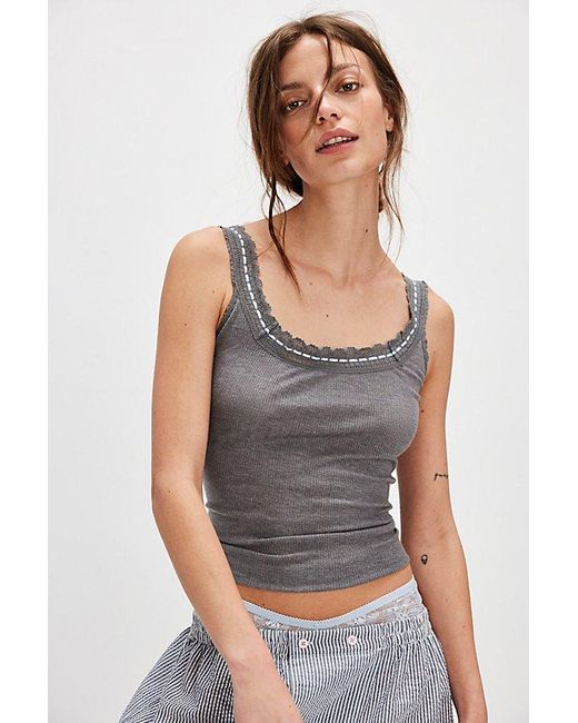 Intimately By Free People Gray Only You Tank Top