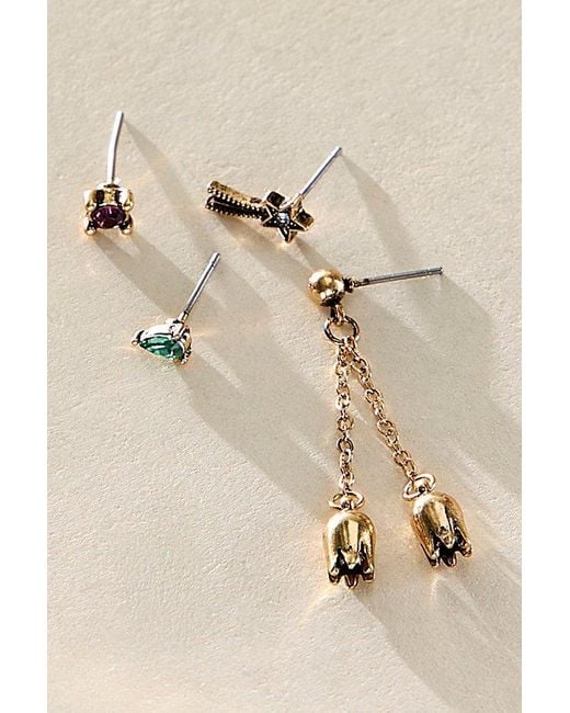 Free People Gray Teeny Tiny Mega Stud Earring Set