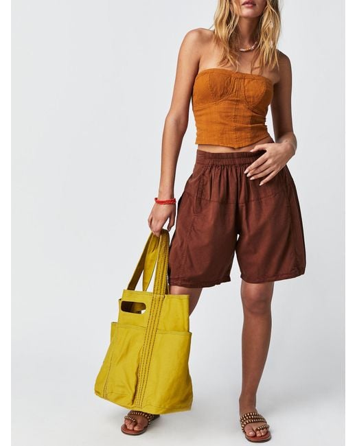 Free People Winding Road Barrel Shorts | Lyst