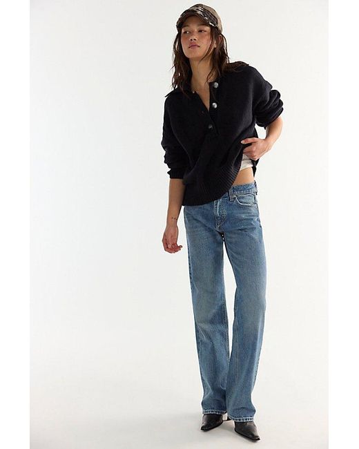 Free People Black Trading Up Polo
