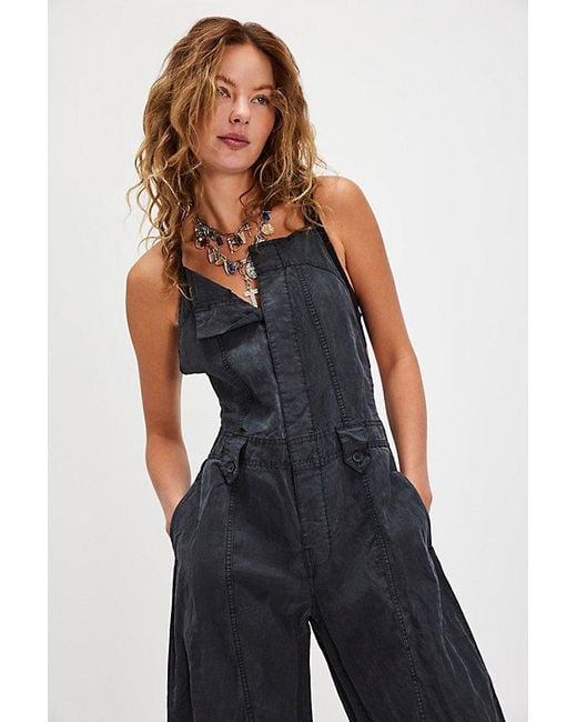 Free People Blue Sylvia Barrel One-Piece