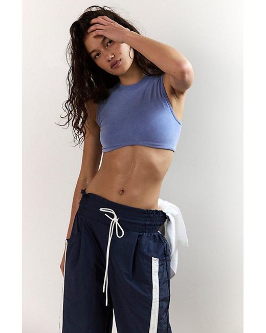 Fp Movement Blue Go To Smooth Cropped Muscle Top