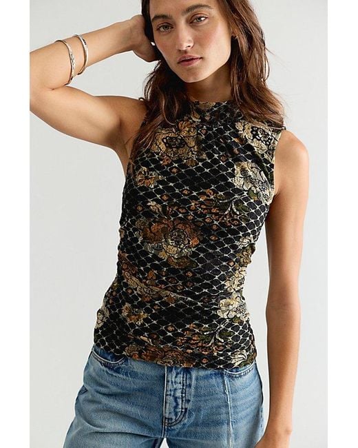 Free People Black Waverly Top