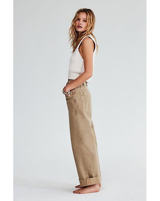 Free People Natural We The Free Palmer Cuffed Jeans