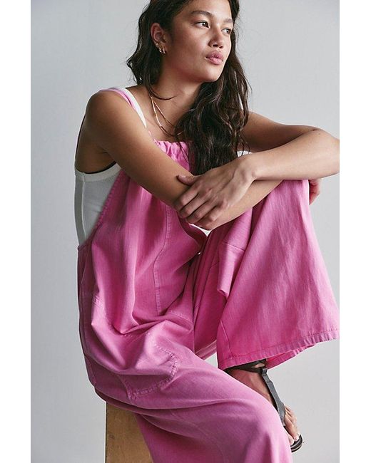 Free People Pink Freebird Jumpsuit