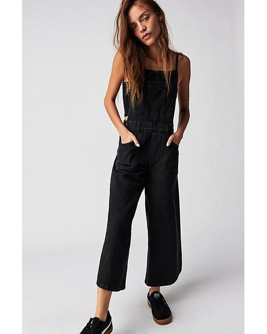 Free People Black Canyonland Overalls At Free People In Noir, Size: Xs