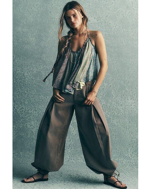 Free People Green Essential Lotus Balloon Jeans