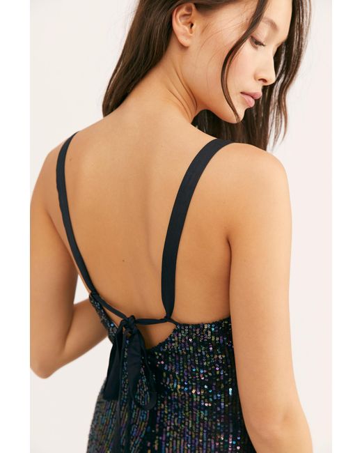 Free People Multicolor Gold Rush Sequin Slip By Intimately