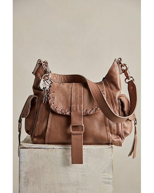 Free People Gray We The Free Baby Leigh Distressed Tote Bag