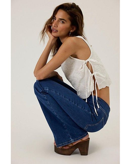Free People White Faded Gardens Tank Top