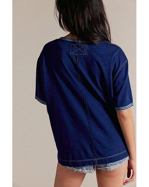Free People Blue Bad Habit Tee