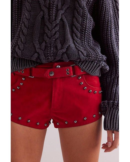 Free People The Cool Kid Suede Micro Shorts | Lyst