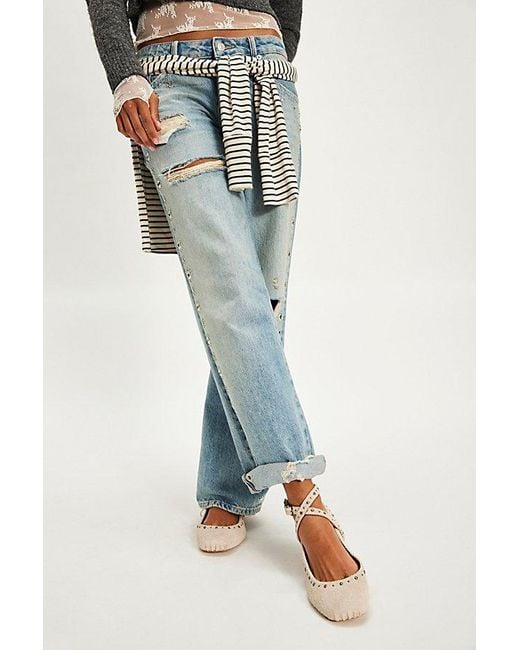 Free People Blue Grace Gems Ballet Flats