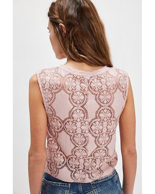 Free People Red Jae Knit Top