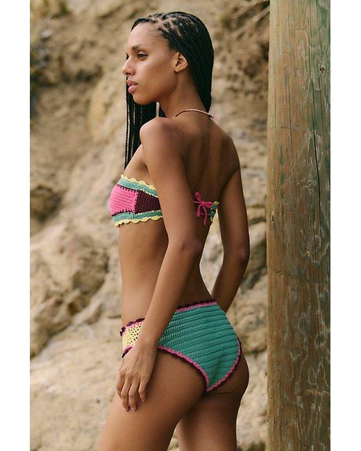 Beach Riot Multicolor Rey Crochet Bandeau Bikini Top