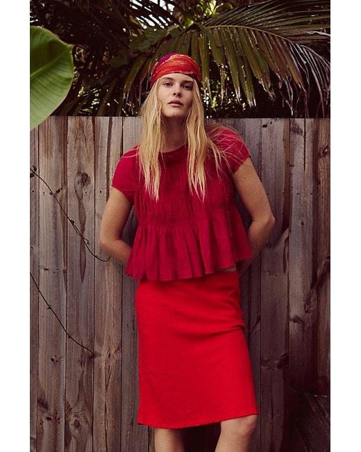 free-est Red Aven Cotton Top By