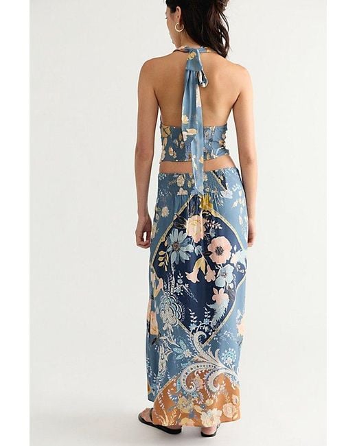 Free People Blue Dazzled Maxi Skirt Set