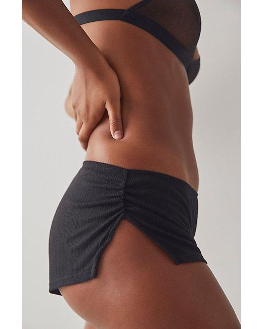 Intimately By Free People Black Rose Garden Micro Shorts