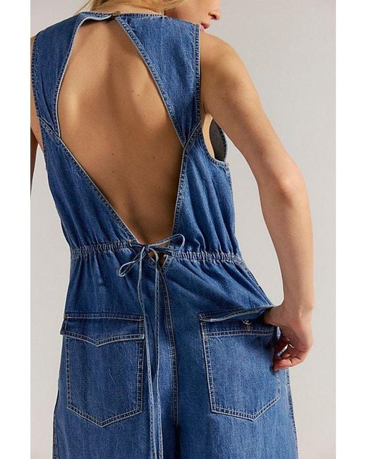 Free People Blue Do No Wrong Jumpsuit
