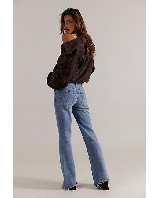 Free People Gray West Coast Relaxed Flare Jeans