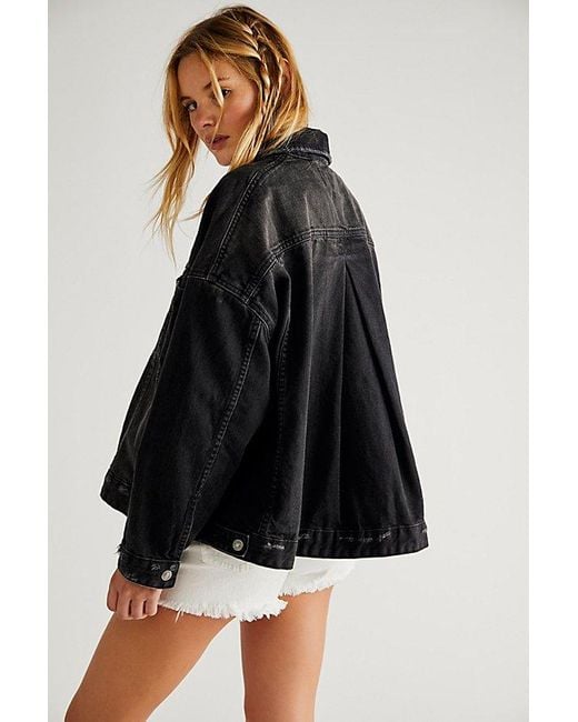 Free People Black We The Free Opal Swing Denim Jacket