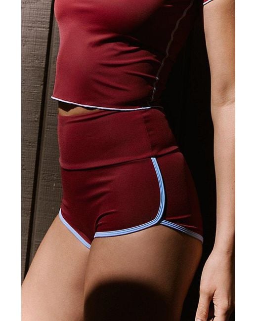 Salt Gypsy Red Betty High-Waisted Boyshort Surf Bottoms