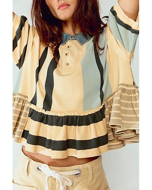 Free People Multicolor Harbor Stripe Top