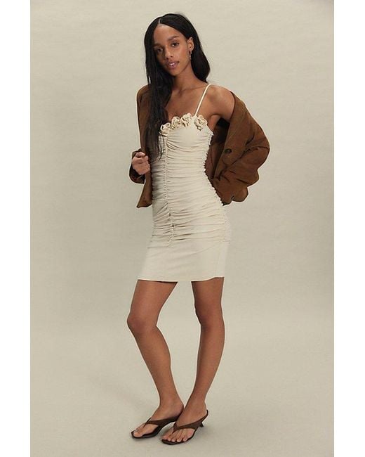 Susana Monaco Natural Flower String Mini Slip Dress