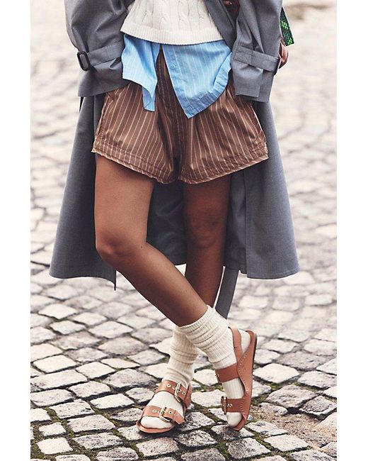 Free People Brown We The Free Day To Day Striped Boxers