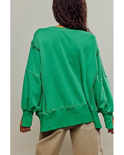 Free People Green Camden Sweatshirt At Free People In Jolly Rancher, Size: Xs
