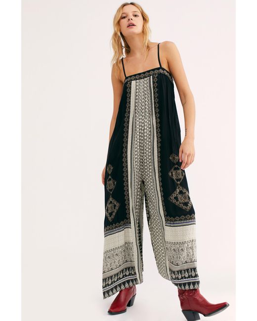 mixed print jumpsuit