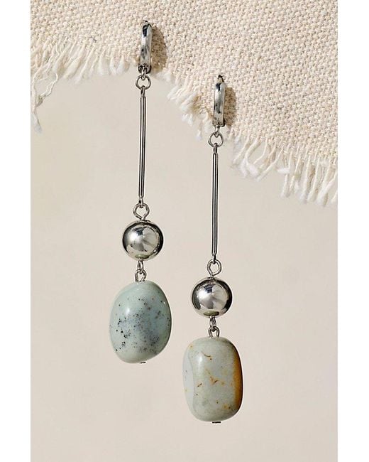 Free People Natural Check Mate Semiprecious Stone Drop Earrings