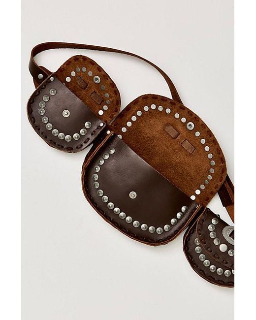 Free People Brown Lucky Stars Pocket Belt
