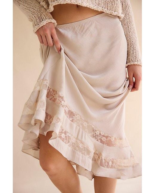 Intimately By Free People Natural Long Lost Lover Maxi Slip Skirt By