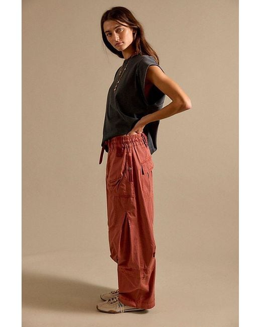 Free People Brown Onset Pull-On Cargo Pants