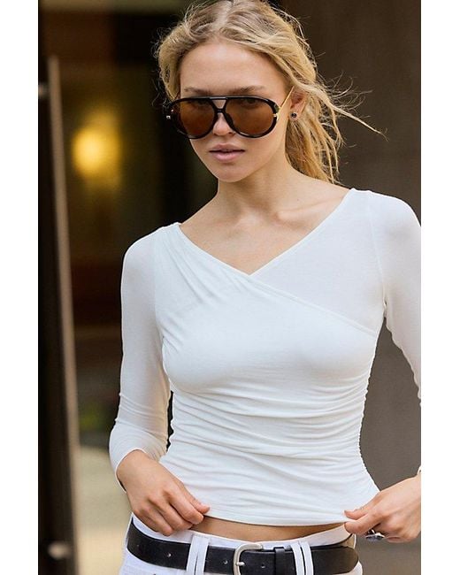 Intimately By Free People White That's A Wrap Layering Long Sleeve By