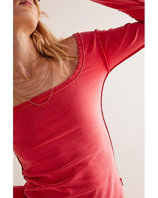 Free People Can't Let Go Tee At Free People In Red Racer, Size: Large