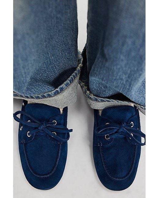 Jeffrey Campbell Blue Yachting Day Suede Boat Shoes