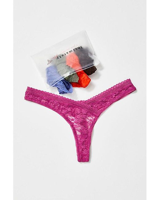 Free People Red Daisy Lace High-cut Thong 5-pack Undies