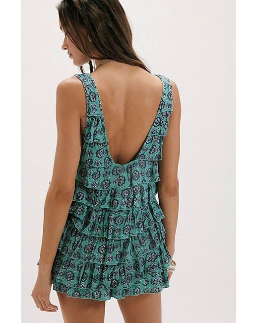Free People Green Ruffle Me Up Set