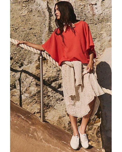 Free People Red Next Level Tee