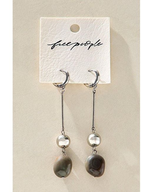 Free People Natural Check Mate Semiprecious Stone Drop Earrings