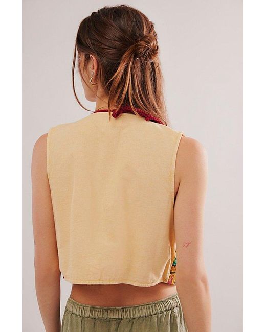 MAISON HOTEL Natural Field Of Gold Sting Waistcoat Top